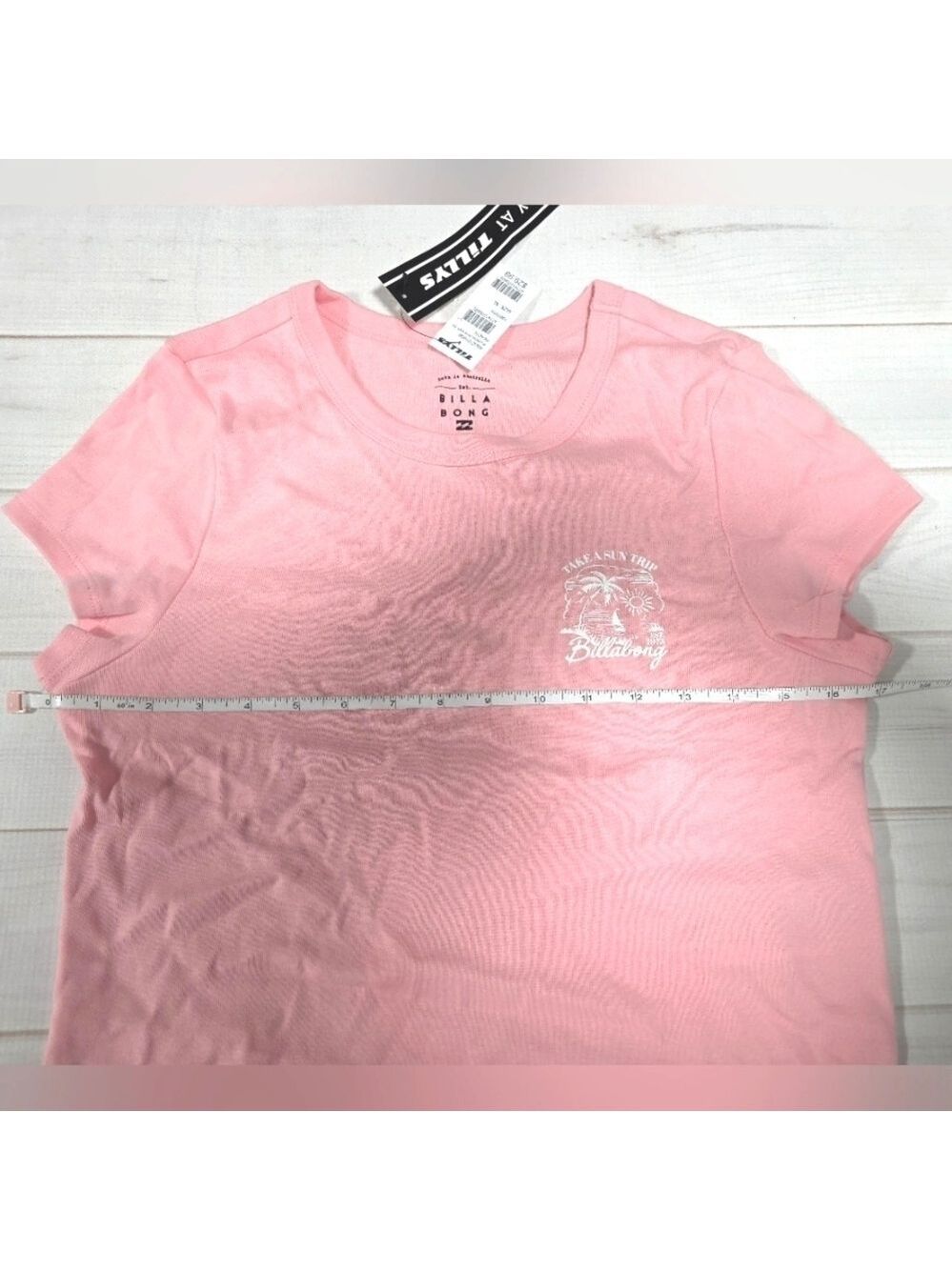 Billabong Take A Sun Trip Peachy Pink Baby Tee XL - New With Tags - Picture 5 of 9
